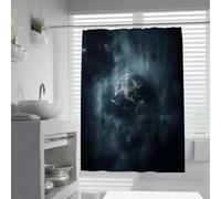 Cortina baño astronomía Sci-fi W100xL180cm Escena Ciencia Universo soñadora Lavable máquina poliéster Repelente Agua Cortinas Ducha para bañera con Ganchos