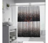 Cortina baño geométrico Abstracto Retro W120xL200cm Espectro simétrico Colorido Bellas Artes Espiritual Antiguo Lavable máquina poliéster Repelente Agua Cortinas Ducha para Cuarto húmedo