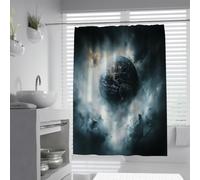Cortina baño Universo Sci-fi W100xL200cm Escena astronomía Abstracta soñadora Lavable máquina poliéster Repelente Agua Cortinas Ducha para bañera con Ganchos