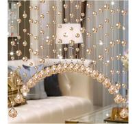 Cortina con cuentas de cristal de 20 cuerdas, cortina de cuerda para puerta arqueada, divisor de habitación para puerta, apto para el hogar, cafetería, dormitorio, restaurante (Chamgagne)