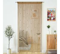 Cortina con cuentas para puerta, borlas, cuentas, colgantes, estilo hippie, divisor de habitación, ventana, pasillo, entrada, pared, armario, dormitorio, decoración de privacidad (capuchino, 39