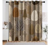 Cortina con ojales de corona de árbol geométrico de plantas, 139.7 cm de ancho x 259.1 cm de largo x 2 paneles, cortina opaca con estampado minimalista escandinavo, reducción de ruido, cortinas de