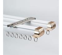 Cortina Con Rieles Dobles Para Montaje En Techo O Pared, Deslizador De Cortina De Aluminio Resistente Para Dormitorio, Sala De Estar, Ventana, Divisores De Habita(Size:3.6m(3*1.2m),Color:techo blanco)