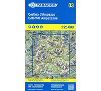 Cortina d'Ampezzo e Dolomiti Ampezzane. Carta topografica in scala 1:25.000, antistrappo, impermeabile, fotodegradabile: 03
