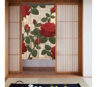 Cortina de 2 piezas empalmadas de 86 x 142 cm, impresión WHJSHOP Many Red Roses para la mayoría de puertas, perfecta para colgar entre habitaciones y paredes