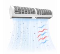 Cortina de Aire Comercial de Pared, Soplador Eléctrico para Puertas con Control Remoto, 2 Velocidades Ajustables, Barrera Anti Insectos para Tiendas, Restaurantes, Oficinas y Locales Comerciales