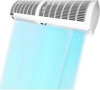 Cortina de aire montada en la pared, puerta de ventilador de mosca con 2 velocidades, dirección del viento ajustable, interruptor de botón, ventiladores de puerta para insectos