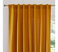 Cortina de algodón acabado trabillas ocultas, Scénario. Talla 135 x 220 cm. Color Amarillo Ocre