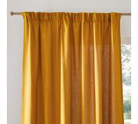 Cortina de algodón puro, con volante y onda, Scenario. Talla 135 x 260 cm. Color Amarillo Ocre