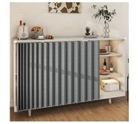 Cortina de armario de cocina a prueba de polvo para estantes de baño y paneles de pared, elegante decoración de cafetería, 160 x 50 cm, tela fácil de instalar