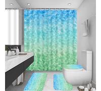 Cortina De Baño 180X180 Cm Ondulación - Antimoho, Impermeable, Secado Rápido, Tela De Poliéster Lavable con 12 Anillas Y Ojales Metálicos