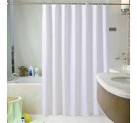 Cortina de Baño Antimoho 90x200cm Blanco Cortinas Ducha Exteriores Impermeable,Lavable a Máquina,con 12 Ganchos,Poliéster Tejido Cortina para Dormitorio/Familia/Hotel Baño Decor