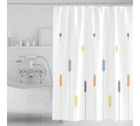 Cortina de baño de Color sólido, Simple, cómoda, Espiga de Trigo, Cortinas de Ducha Impermeables, decoración de baño con 12 Ganchos de plástico, 180x210cm (71x93in)