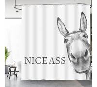 Cortina de baño Divertida, mampara de Ducha Impermeable con 12 Ganchos, Protector de bañera Divertido, para baño 120x220cm/47x87in(WxH)