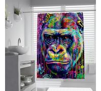 Cortina de baño Estilo Gorilla Graffiti Pop Art Primate Design Cortina de baño Lavable a máquina para decoración de baño Elegante Impermeable 120 x 180 cm