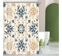 Cortina de Baño Impermeable Antimoho | 120x200cm | Tejido Poliéster de Secado Rápido | Facil de Limpiar | Geometría nórdica Cortina de Ducha | con 12 Ganchos g-57