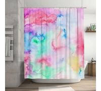 Cortina de baño Impermeable con Estampado de Playa, decoración del hogar, Cortina de Ducha de Color, diseño de Textura Brillante, Lavable, con Ganchos 180x260cm/(WxH)