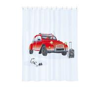 MSV 140814 Citroen 2Cv Cortina de Ducha 180x200cm Poliéster, PVC, Plata, 30x20x110 cm
