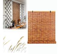 Cortina De Caña Filtrado De Luzm, Persiana Enrollable De Bambú Transpirables, Estor Bambu Protección Solar, Cortina De Paja Privacidad(90x120CM(WxH))