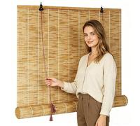 Cortina de Caña para Separador de Terrazas,60×250cm(23.6×98.4in) Estor Enrollable de Bambú Multiusos,Persiana de Madera con Elevación Manual,Privacidad y Sombra Orgánica Color primario