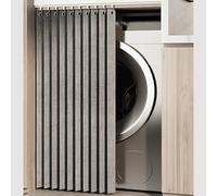 Cortina de cocina autoadhesiva, a prueba de polvo, impermeable, abierta, para armarios, color gris, 50 cm de ancho x 100 cm de alto, perfecta para espacios relajantes