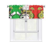 Cortina de cocina con estampado de bandera de México y tequila, 137 x 45,7 cm, semitransparente, 1 panel de cortina corta para dormitorio, baño