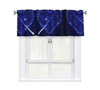 Cortina de cocina con estampado de corazón de estrella fugaz de 137 x 45,7 cm, semitransparente, 1 panel de cortinas cortas para dormitorio, baño