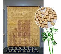 Cortina de cuentas de bambú natural para puerta, 90 x 200 cm, 90 x 210 cm, 100 x 200 cm, 100 x 220 cm, mosquitera para colgar, con cuentas de madera, 120 hebras, elegante decoración del hogar