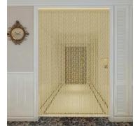 Cortina de Cuentas de Bambú y Madera Hecha a Mano, Cortina de Puerta Decorativa Retro, Separador de Ambientes, Protección Antimosquitos Para Dormitorio, Cocina, Salón(Original Wood,120x200cm)