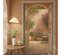 Cortina de Cuentas de Bambú Y Madera Hecha a Mano, Separador de Ambientes Transpirable con Protección Antimosquitos, Ideal Para Dormitorio, Salón, Cocina, Oficina(Original Wood,70x180cm)