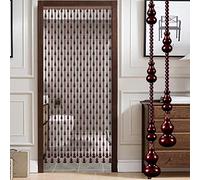 Cortina de cuentas de madera para puerta, cortina de cuentas de madera para porche, dormitorio, sala de estar, baño, 80 x 198 cm, solución decorativa para tratamiento de ventanas