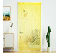 Cortina de cuentas para puerta, borlas, hippie, separador de estancias, para ventana, pasillo, vestíbulo, pared, armario, dormitorio, decoración y privacidad, amarillo, 100 x 200 cm