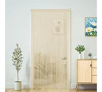 Cortina de cuerdas para puerta, decoración de dormitorio, cocina, armario, sala de estar, lavandería, pasillo, borlas, divisor de pantalla, bohemio, hippie para colgar en bodas, fiestas (100 x 280 cm