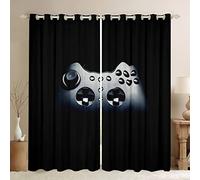 Cortina de de Sala de Juegos, Videojuego Gamepad, Cortina Opaca para niños, Consola de Juegos, Cortina térmica Novedad Controlador de Juego,Color Negro, W66 x L72