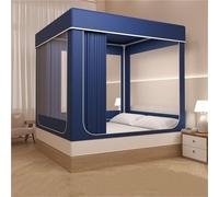 Cortina De Dosel Moderna para Cama, Mosquitera para Mayor Privacidad, 4 Cortinas De Esquina para Camas Individuales, Matrimoniales Y De Matrimonio - Decoración Blue-2 47.2 * 78.7in