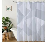 Cortina de Ducha 100x180 cm, Tela de Poliéster Impermeable e Antimoho para Baño, Cortina con 12 Ojales Reforzados y Dobladillo con Peso, Lavable, Shower Curtain para Bañera, Gris & Geometría Y1#608