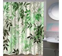 Cortina de Ducha 120 x 200 Plantas Tropicales, Cortina Ducha Antimoho Plantas Verdes Cortinas de Baño Tela Impermeable para Bañera y Baño con 8 Ganchos 2344-ZU