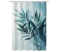 Cortina de Ducha 120x200 cm, Cortina Baño Verde Azulado, Impermeable Poliéster Cortinas de Ducha Moderno, Cortinas de Baño con Ganchos, Shower Curtain con Dobladillo Ponderado para Regalo Mujer -3734