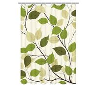 Cortina de Ducha 120x200 cm, Cortina Ducha Planta, Cortinas de Baño Poliéster Impermeable, Cortinas Bañera Verde con Ganchos, Secado Rápido Shower Curtain Lavable para Bañera Decor, Regalo Mujer -1682