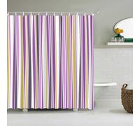 Cortina de Ducha 120X200 con Diseño de Rayas Azules,Amarillas y Verdes Frescas,Moderna Cortina de Baño con Rayas Verticales Costeras,Decoración Sencilla para El Hogar con Ganchos,Color: 3,Ancho 70