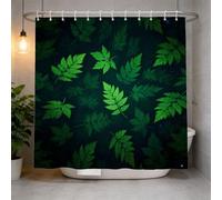 Cortina de Ducha 120x200 Hojas Verdes Cortina Ducha Antimoho y Lavables Cortina Baño 3D Fondo Naturale Cortinas de Baño Impermeable Cortina Bañera con Ganchos
