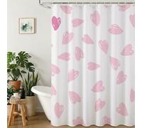 Cortina de Ducha 140x180 cm, Tela de Poliéster Impermeable e Antimoho para Baño, Cortina con 12 Ojales Reforzados y Dobladillo con Peso, Lavable, Shower Curtain para Bañera, Rosa & Amar Y1#607