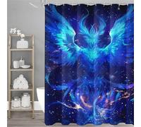 Cortina de Ducha 150x180cm, FantasíA Cortina de Ducha Pavo Real con 12 x Ganchos, Cortinas de Baño para Bañera o Duchas, Dobladillo Ponderado, Impermeable Poliester, Lavable, Secado Rápido,Model559