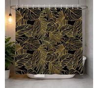 Cortina de Ducha 180x180 Rama de Hoja Cortina Ducha Antimoho y Lavables Cortina Baño 3D Rendering Arte Abstracto Cortinas de Baño Impermeable Cortina Bañera con Ganchos