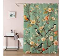 Cortina de Ducha 180x180cm Tigres Cortina de Baño de Poliéster Impermeable Antimoho 3D Estilo Retro Pastoral Impresión Cortina Bañera Lavable con 12 Ganchos para Bañera C-1004