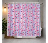 Cortina de Ducha 180x200 Rayas Cortina Ducha Antimoho y Lavables Cortina Baño 3D Amar Cortinas de Baño Impermeable Cortina Bañera con Ganchos