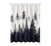 Cortina de Ducha 200x180 cm, Cortina Baño Gris Cortinas Ducha Impermeable, Lavable con 12 Plastico Ganchos, Selva Shower Curtain Secado Rápido Dobladillo Ponderado para Baño Bañera Regalo Mujer S-29