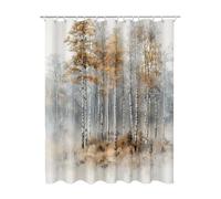 Cortina de Ducha 200x180 cm, Cortina Baño Gris Cortinas Ducha Impermeable, Lavable con 12 Plastico Ganchos, Selva Shower Curtain Secado Rápido Dobladillo Ponderado para Baño Bañera Regalo Mujer Q-73