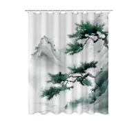 Cortina de Ducha 200x180 cm, Cortina Baño Gris Cortinas Ducha Impermeable, Lavable con 12 Plastico Ganchos, Selva Shower Curtain Secado Rápido Dobladillo Ponderado para Baño Bañera Regalo Mujer S-89
