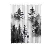 Cortina de Ducha 200x200 cm, Cortina Baño Gris Cortinas Ducha Impermeable, Lavable con 12 Plastico Ganchos, Selva Shower Curtain Secado Rápido Dobladillo Ponderado para Baño Bañera Regalo Mujer S-55